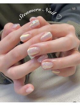 スティーマーズネイル(Steamers Nail)の写真/シンプルでナチュラルなショートネイル定額メニュー！綺麗めちゅるんな指先が叶う♪