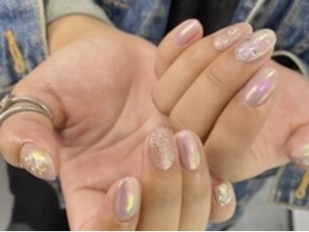 オーロラ×ラメ