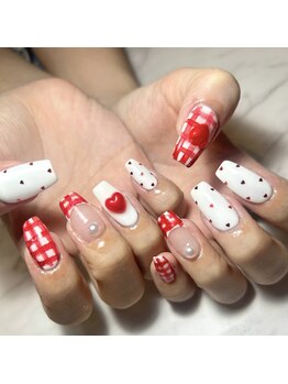 クロレ(Nail Salon COLORE)/ハートチェックネイル by.ayaho