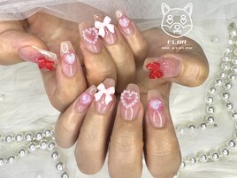 キラキラチークネイル/リボン