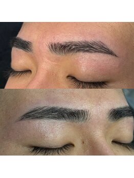 メンズ眉毛サロンラボ 横浜西口店/ストレート眉毛の薄めの紹介です