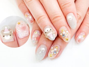 ネイルコレクション ピンク(Nail Collection Pink)/ジェル放題☆3Dくまサンタ