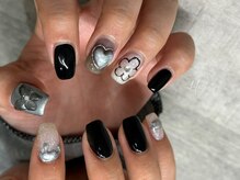 エクラス 銀座(Heclats)/ニュアンス/ブラック/夏ネイル