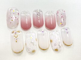 グラデーション+フラワー