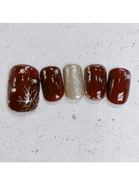 ボルドー雪の結晶foot