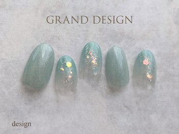 グランドデザイン 大垣店(GRAND DESIGN)/水色キラキラネイル