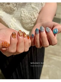 今月のアートぷっくり水面ネイル