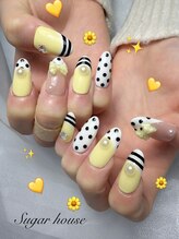 シュガーハウス 岐阜(Suger House)/ドット×ボーダーネイル