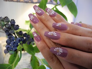 ミッシュネイル(mish nail)/ワンカラー×フラワー