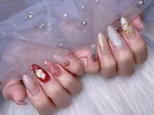 スノーネイルサロン 新宿店(Snow nail salon)/ニュアンス金蝶々ミラー