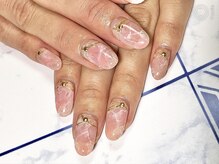 ティーエス ネイル ガーデン(T.S Nail Garden)/ピンクの大理石デザイン(10本)