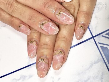 ティーエス ネイル ガーデン(T.S Nail Garden)/ピンクの大理石デザイン(10本)