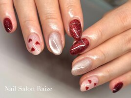 バレンタインネイル/赤ネイル