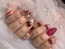 バレンタインネイル