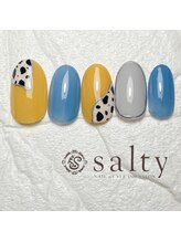 ネイルアンドアイラッシュサロン ソルティ 寺田町(salty)/ダルメシアン柄ネイル