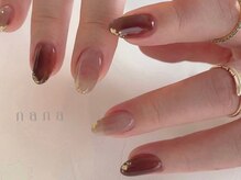 ナナ 白金高輪(nana)/爪先ゴールド ボルドー