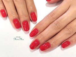 シンプル　レッドネイル