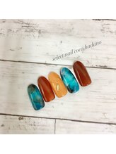 セレクトネイル ココ 秦野店(SELECT NAIL COCO)/ターコイズ×テラコッタ