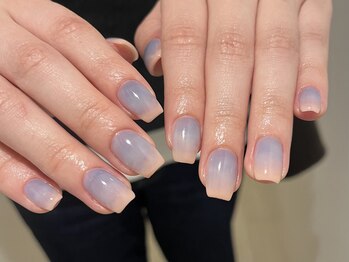 夕焼けグラデーションネイル