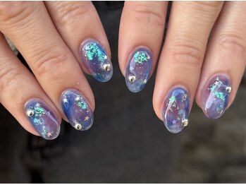 ハズグラスネイル(Haze Grass nail)/七夕ネイル