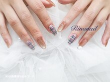 リノ ネイル(Rino nail)/青チェックネイル　71006