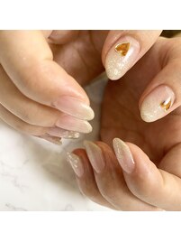 ワンポイントべっ甲ネイル