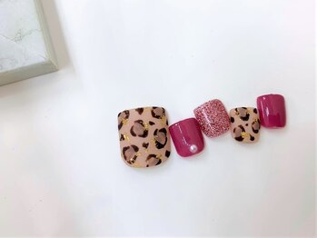 ネイルサロン アミ(Amie)/フットネイル☆マットレオパード