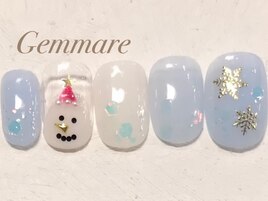 雪だるまネイル
