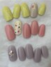【新規】トレンドネイル☆ワンカラー+押し花アート￥9790→￥7800