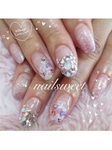 ネイルスウィート(Nail Sweet)/キラキララメフラワーネイル