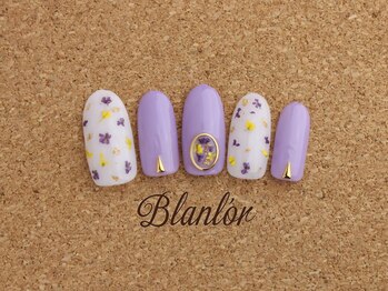ネイルサロン ブランロール 三軒茶屋店(Blanl'or)/押し花×パープル