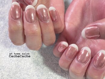 カシュカシュ(Cache Cache)/ピンクミラー×ホワイトフレンチ