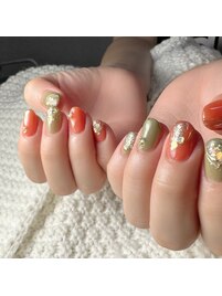 秋色ネイル