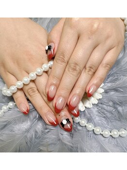 プリティ(Pretty)/赤ラメフレンチ