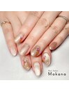 押し花×ベージュマグ