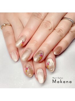 マカナ(Makana)/押し花×ベージュマグ