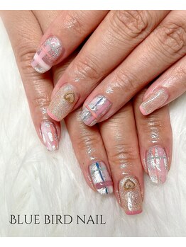 ブルーバードネイル(Blue bird nail)/チェックnail