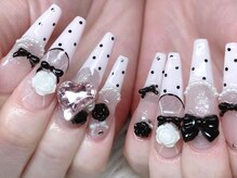 ベティネイル アイラッシュ(Betty Nail)/春ネイル☆ドットフレンチネイル