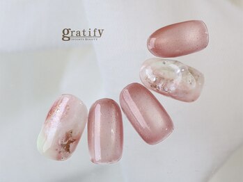 グラティフィー 梅田店(gratify)/定番♪おしゃれ桃ネイル