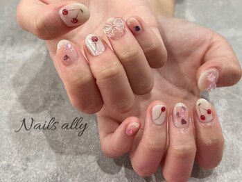 ネイルズアリー 立川店(Nails ally)/チェリー×ハート×さくらんぼ