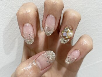 クォーターリゾートネイル(QUARTER RESORT nail)/シルバーラメネイル☆