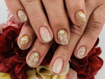 ダブルネイル(Double Nail)/【ほり】DC☆28 ツイードネイル