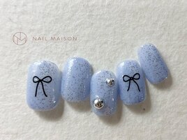 キラキラ黒リボン