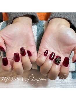 リオッサ オブ ラグーン(RIOSSA of Lagoon)/ワンカラー×フラワーネイル