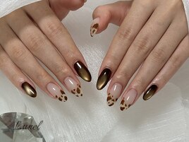 Brown magnet × animal print