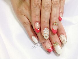 エンボスフラワーネイル　ピアス