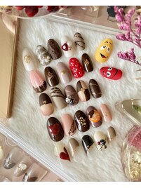 バレンタインネイル