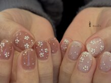 アイネイルズ 吉祥寺店(I nails)/ぷくぷく手書きフラワー小花