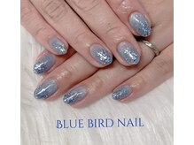 ブルーバードネイル(Blue bird nail)/ラメ掛けネイル