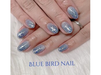 ブルーバードネイル(Blue bird nail)/ラメ掛けネイル